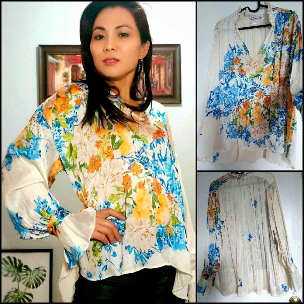 💥🔥 Final sale🎈 Zara floral blouse M